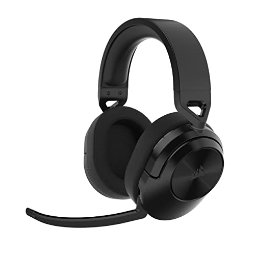 CORSAIR HS55 WIRELESS CORE Leichtes Gaming Headset - Omnidirektionales Mikrofon - Neodym-Treiber - Bis zu 50 ft Reichweite - iCUE-Kompatibel - PC, PS5, PS4, Nintendo Switch - Carbon von Corsair