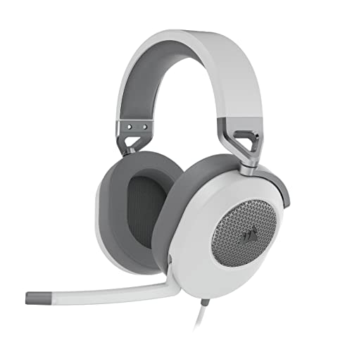 CORSAIR HS65 SURROUND Multiplattform Kabelgebundenes Gaming-Headset - Dolby 7.1 Surround Sound - SonarWorks SoundID - iCUE-Kompatibel - PC, Mac, PS5, PS4, Xbox, Nintendo Switch, Mobile - Weiß von Corsair