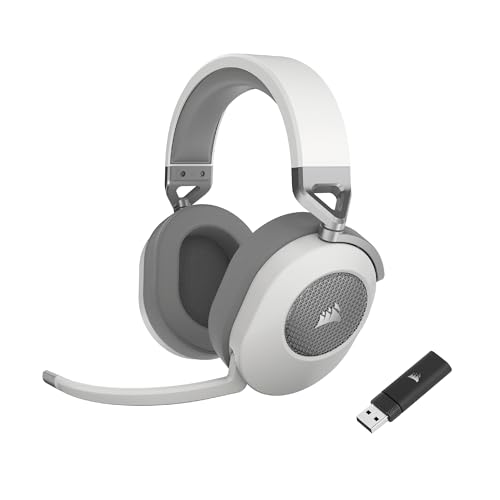 CORSAIR HS65 WIRELESS Multiplattform-Gaming-Headset Mit Bluetooth - Dolby 7.1 Surround Sound - Omnidirektionales Mikrofon - iCUE-Kompatibel - PC, Mac, PS5, PS4, Nintendo Switch, Handy - Weiß von Corsair