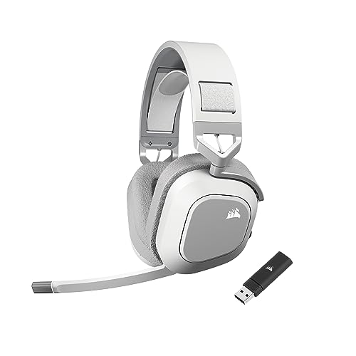 CORSAIR HS80 MAX WIRELESS Multiplattform-Gaming-Headset Mit Bluetooth - Dolby Atmos - Omnidirektionales Mikrofon - iCUE-Kompatibel - PC, Mac, PS5, PS4, Nintendo Switch, Handy - Weiß von Corsair