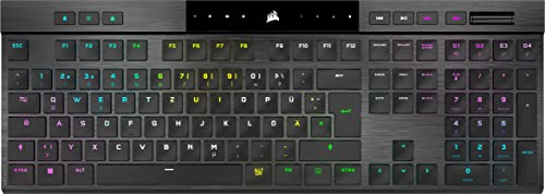 CORSAIR K100 AIR WIRELESS RGB Ultra-Thin Mechanical Gaming Keyboard - CHERRY MX Low Profile Tactile Switches - Bluetooth - iCUE-Kompatibel - PC, Mac, PS5, PS4, Xbox - QWERTZ DE - Schwarz von Corsair
