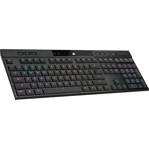 CORSAIR K100 AIR WIRELESS RGB Ultra-Thin Mechanical Gaming Keyboard - CHERRY MX Low Profile Tactile Switches - Bluetooth - iCUE-Kompatibel - PC, Mac, PS5, PS4, Xbox - QWERTZ DE - Schwarz von Corsair