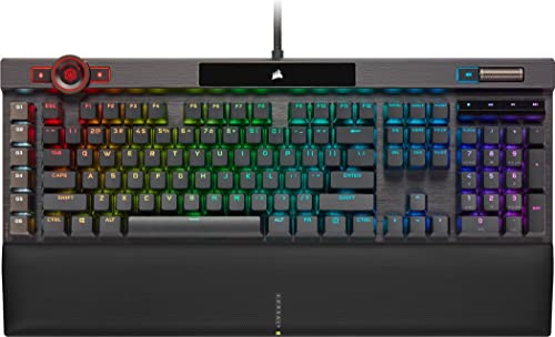 CORSAIR K100 RGB Optisch-Mechanische Kabelgebundene Gaming-Tastatur - OPX Linear-Schalter - PBT Double-Shot Tastenkappen - Elgato Stream Deck & iCUE Kompatibel - PC, Mac, Xbox - QWERTZ DE - Schwarz von Corsair