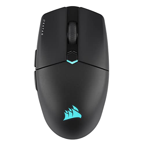 CORSAIR KATAR ELITE WIRELESS Ultraleichte FPS Gaming Maus - 10.000 DPI - Symmetrische Form - Bis zu 110 Stunden Akkulaufzeit - iCUE-Kompatibel - PC, PS5, PS4, Xbox - Schwarz von Corsair