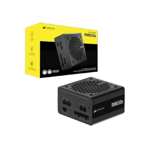CORSAIR RM650e (2025) Vollmodulares Low-Noise ATX-Netzteil mit 12V-2x6-Kabel - ATX 3.1 & PCIe 5.1 konform, Cybenetics Gold Effizienz, 105°C bewertete Kondensatoren, moderner Standby-Modus, Schwarz von Corsair