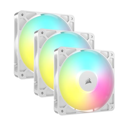 CORSAIR RS120 ARGB 120mm PWM-Lüfter – Daisy-Chain-Verbindung – Geräuscharm – Magnetisches Dome-Lager – Dreierpack – Weiß CORSAIR RS120 ARGB 120mm PWM-Lüfter – Daisy-Chain-Verbindung – Geräuscharm – Magnetisches Dome-Lager – Dreierpack – Weiß von Corsair