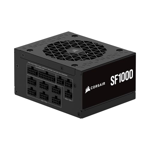 CORSAIR SF1000 (2024) Vollständig Modulares Geräuscharmes 80 Plus Platinum ATX-Netzteil – ATX 3.1-Kompatibel – PCIe 5.1-Fähig – SFX-to-ATX-Halterung im Lieferumfang Enthalten – Schwarz von Corsair