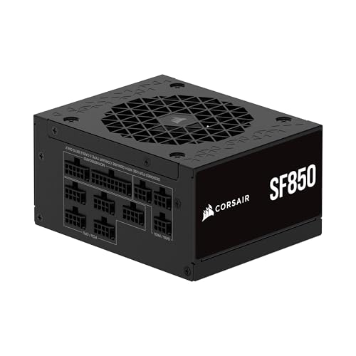 CORSAIR SF850 (2024) Vollständig Modulares Geräuscharmes 80 Plus Platinum ATX-Netzteil – ATX 3.1-Kompatibel – PCIe 5.1-Fähig – SFX-to-ATX-Halterung im Lieferumfang Enthalten – Schwarz von Corsair
