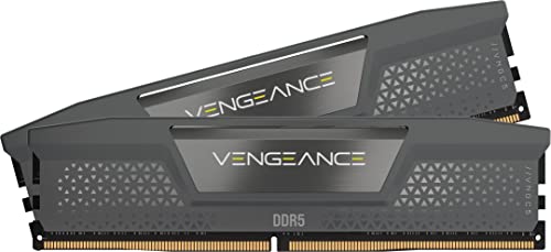 CORSAIR Vengeance DDR5 RAM 32GB (2x16GB) 6000MHz CL36 AMD Expo iCUE-Kompatibler Computerspeicher - Grau (CMK32GX5M2E6000Z36), Grau von Corsair