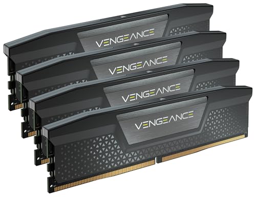 CORSAIR Vengeance DDR5 64GB (4x16GB) DDR5 6000MHz CL36 AMD Expo Intel XMP iCUE Kompatibler Computerspeicher - Grau (CMK64GX5M4B6000Z36) von Corsair