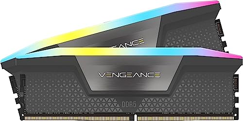 CORSAIR Vengeance RGB DDR5 64GB (2x32GB) DDR5 6000MHz CL30 AMD Expo Intel XMP iCUE Kompatibler Computerspeicher - Grau (CMH64GX5M2B6000Z30) von Corsair