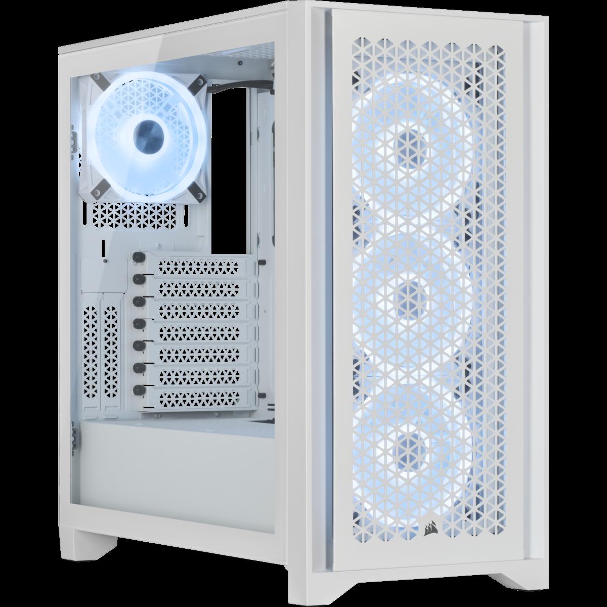 CORSAIR iCUE 4000D RGB Airflow - Mid tower - E-ATX - Seitenteil mit Fenster (gehärtetes Glas) - keine Spannungsversorgung (ATX) - True White - USB/Audio (CC-9011241-WW) von Corsair