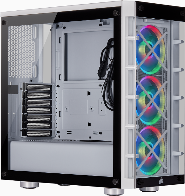 CORSAIR iCUE 465X RGB - Tower - ATX - Seitenteil mit Fenster (gehärtetes Glas) - keine Spannungsversorgung (ATX) - weiß - USB/Audio (CC-9011189-WW) von Corsair