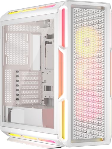 CORSAIR iCUE LINK 5000T LX RGB Mid-Tower ATX PC-Gehäuse – 3X Vorinstallierte LX120 RGB-Lüfter, Integriert Aurora RGB-Lichtstreifen, Geräumiges Interieur, iCUE LINK Inklusive Systemnabe – Weiß von Corsair