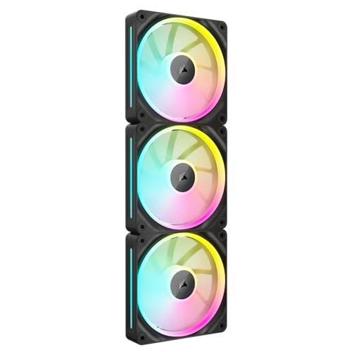 CORSAIR iCUE LINK LX120 RGB 120mm PWM-Lüfter Dreierpack – Dual Light Loops – Inklusive iCUE LINK System Hub – CORSAIR AirGuide Technologie – Schwarz von Corsair