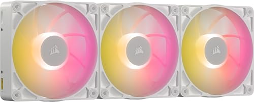 CORSAIR iCUE LINK RX120 MAX RGB 120mm PWM Dicker Lüfters mit iCUE LINK System Hub – Hochstatischer Druck – Magnetisches Kuppellager – Dreierpack – Weiß CORSAIR iCUE LINK RX120 MAX RGB 120mm PWM Dicker Lüfters mit iCUE LINK System Hub – Hochstatischer Druck – Magnetisches Kuppellager – Dreierpack – Weiß von Corsair