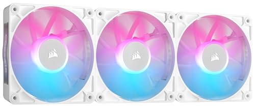 CORSAIR iCUE LINK RX120 RGB 120mm PWM-Lüfters mit iCUE LINK System Hub - Magnetisches Kuppellager - Dreierpack - Weiß von Corsair