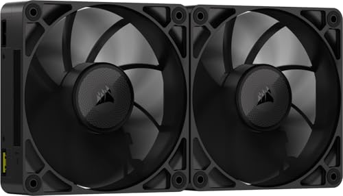 CORSAIR iCUE LINK RX140 MAX 140mm PWM Dicker Lüfters mit iCUE LINK System Hub – Hochstatischer Druck – Liquid Crystal Polymer – Magnetisches Kuppellager – Doppelpack – Schwarz CORSAIR iCUE LINK RX140 MAX 140mm PWM Dicker Lüfters mit iCUE LINK System Hub – Hochstatischer Druck – Liquid Crystal Polymer – Magnetisches Kuppellager – Doppelpack – Schwarz von Corsair