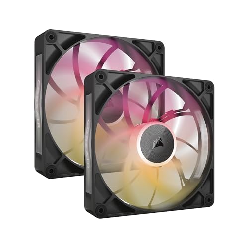 CORSAIR iCUE LINK RX140 MAX RGB 140mm PWM Dicker Lüfters mit iCUE LINK System Hub – Hochstatischer Druck – Magnetisches Kuppellager – Doppelpack – Schwarz CORSAIR iCUE LINK RX140 MAX RGB 140mm PWM Dicker Lüfters mit iCUE LINK System Hub – Hochstatischer Druck – Magnetisches Kuppellager – Doppelpack – Schwarz von Corsair