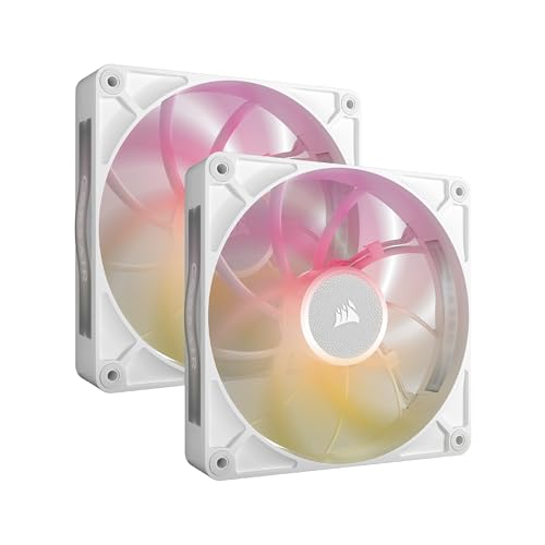 CORSAIR iCUE LINK RX140 MAX RGB 140mm PWM Dicker Lüfters mit iCUE LINK System Hub – Hochstatischer Druck – Magnetisches Kuppellager – Doppelpack – Weiß CORSAIR iCUE LINK RX140 MAX RGB 140mm PWM Dicker Lüfters mit iCUE LINK System Hub – Hochstatischer Druck – Magnetisches Kuppellager – Doppelpack – Weiß von Corsair
