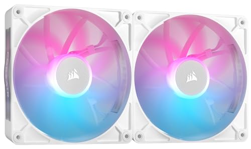 CORSAIR iCUE LINK RX140 RGB 140mm PWM-Lüfters mit iCUE LINK System Hub - Magnetisches Kuppellager - Dual Pack - Weiß von Corsair