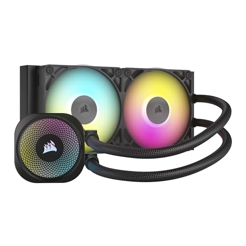 CORSAIR iCUE LINK Titan 240 RX RGB Flüssig-CPU-Kühler – 240mm AIO – 2X RX120 RGB-Lüfter Inklusive – Geeignet Für Intel LGA 1851/1700, AMD AM5/AM4 – Inklusive iCUE LINK System Hub – Schwarz von Corsair