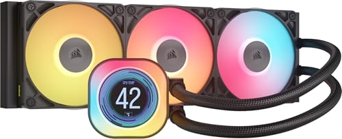 CORSAIR iCUE LINK Titan 360 RX LCD CPU-Flüssigkeitskühler – 360mm AIO – FlowDrive-Kühl-Engine – Intel LGA 1851/1700, AMD AM5/AM4 – 3X RX120 RGB-Lüfter – iCUE LINK-System-Hub Inbegriffen – Schwarz CORSAIR iCUE LINK Titan 360 RX LCD CPU-Flüssigkeitskühler – 360mm AIO – FlowDrive-Kühl-Engine – Intel LGA 1851/1700, AMD AM5/AM4 – 3X RX120 RGB-Lüfter – iCUE LINK-System-Hub Inbegriffen – Schwarz von Corsair