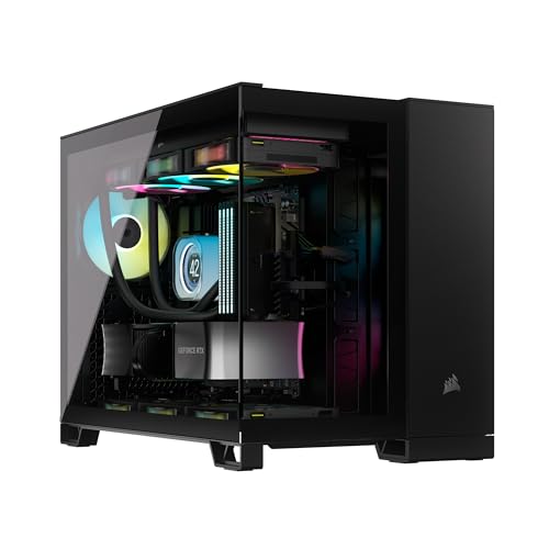 CORSAIR iCUE Link 2500X RGB gehärtetes Glas mATX Mid-Tower Dual Chamber PC Gehäuse - 2X CORSAIR RX120 RGB Lüfter im Lieferumfang enthalten - Breite Kühlflexibilität - Reverse Connection Motherboard CORSAIR iCUE Link 2500X RGB gehärtetes Glas mATX Mid-Tower Dual Chamber PC Gehäuse - 2X CORSAIR RX120 RGB Lüfter im Lieferumfang enthalten - Breite Kühlflexibilität - Reverse Connection Motherboard von Corsair