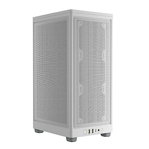 Corsair 2000D Airflow PC-Gehäuse Mini ITX – Format Mini ITX – Platten aus Netzstahl – DREI GPU-Steckplätze – optimiert für die Kühlung – Moderne EIN-/Ausgänge in der Front – Weiß Corsair 2000D Airflow PC-Gehäuse Mini ITX – Format Mini ITX – Platten aus Netzstahl – DREI GPU-Steckplätze – optimiert für die Kühlung – Moderne EIN-/Ausgänge in der Front – Weiß von Corsair