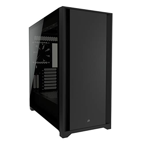 Corsair 5000D Mid-Tower-ATX-PC-Gehäuse mit Gehärtetem Glas (Frontverkleidung aus Robustem Stahl, RapidRoute-Kabelführungssystem, Zwei Enthaltene 120-mm-Lüfter, Anpassbaren Lüfterhalterungen) Schwarz von Corsair