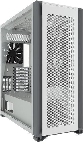 Corsair 7000D AIRFLOW Full-Tower-ATX-PC-Gehäuse (Frontverkleidung für Hohen Luftdurchsatz, Drei Inbegriffene 140-mm-LÜFTER mit PWM-Repeater, Einfache Kabelführung, Großen Innenraum) Weiß von Corsair