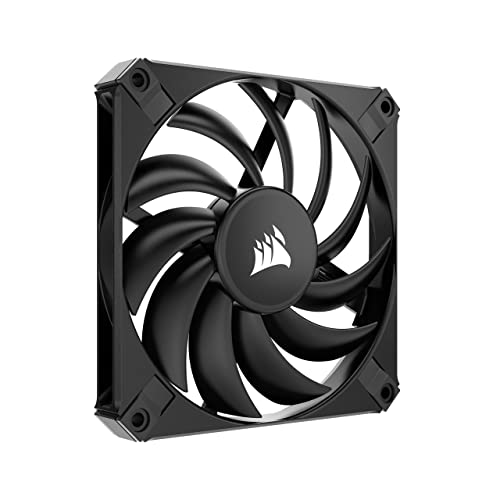 Corsair AF120 Slim, 120-mm-PWM-Lüfter mit Fluid Dynamic Bearing (Dünnes Profil für Gehäuse mit Kleinem Formfaktor, Geräuscharm, bis zu 2000 U/min, Zero RPM-Modus) Einzelpackung, Schwarz von Corsair