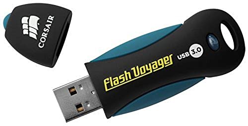 Corsair CMFVY3A-128GB Flash Voyager 128GB USB 3.0 High Speed Wasserabweisend Flash Drive, Schwarz, Blau von Corsair