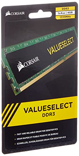 Corsair CMV4GX3M1A1333C9 Value Select 4GB (1x4GB) DDR3 1333 Mhz CL9 Standard Desktop Memory von Corsair