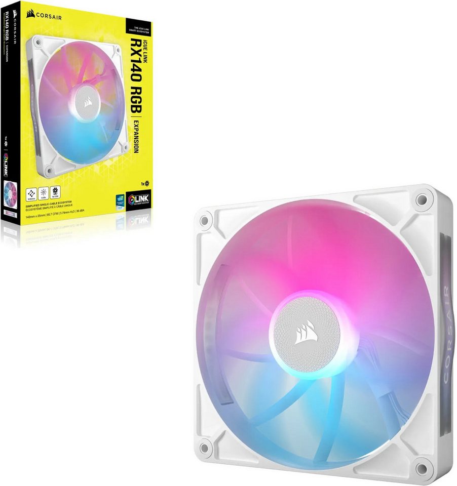 Corsair CPU Kühler iCUE LINK RX140 RGB 140-mm-PWM-Einzellüfter-Erweiterung Corsair CPU Kühler iCUE LINK RX140 RGB 140-mm-PWM-Einzellüfter-Erweiterung von Corsair