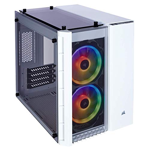 Corsair Crystal 280X RGB PC-Gehäuse (Micro ATX mit gehärtetem Glas), RGB LED, Weiß von Corsair