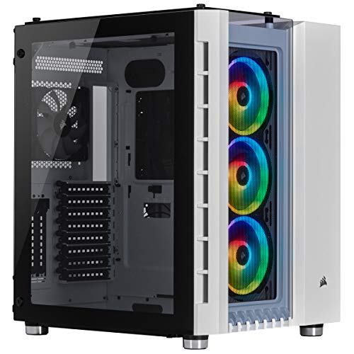 Corsair Crystal Series 680X RGB Hohem Luftdurchsatz Gehärtetem Glas ATX Smart Gaming Gehäuse, RGB LED, Weiß von Corsair