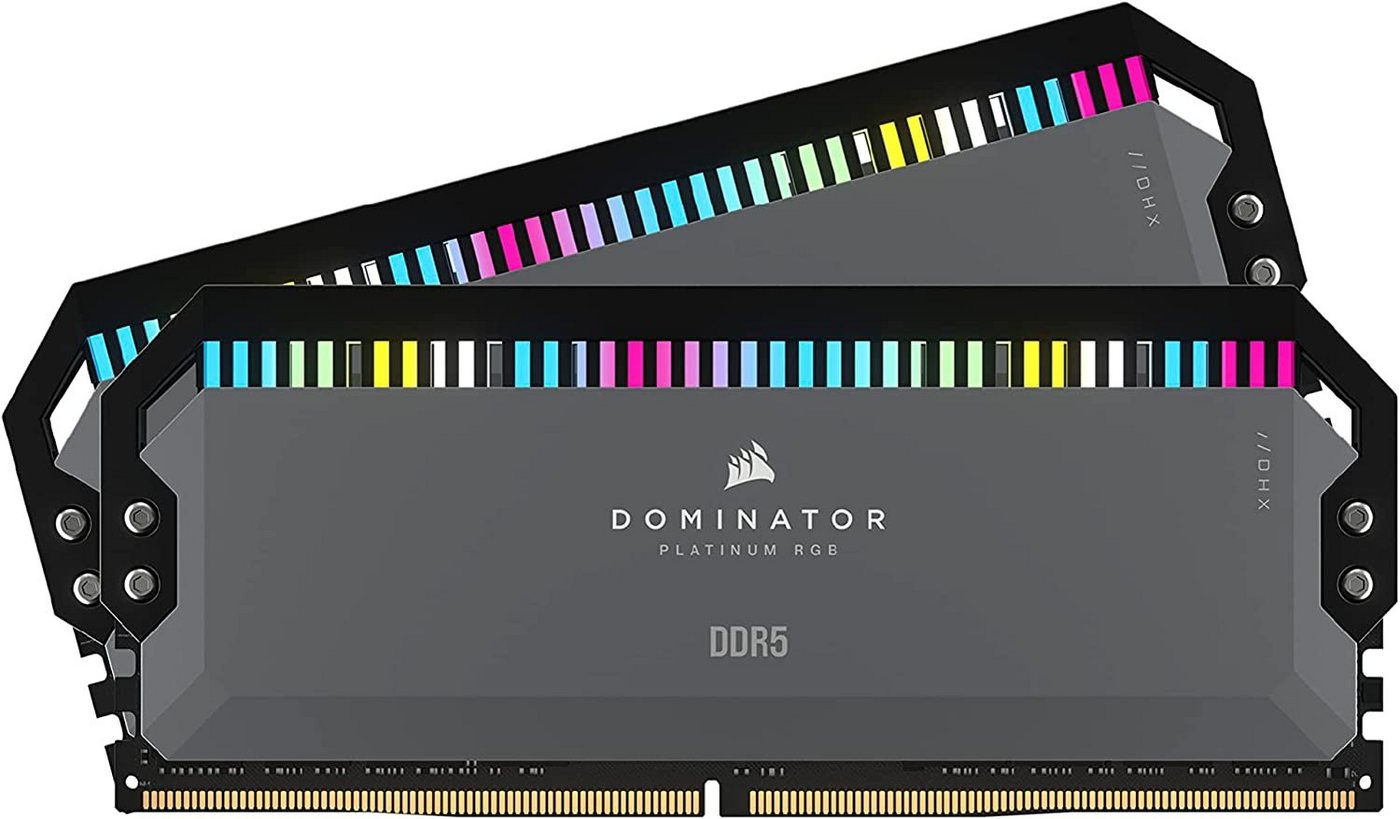 Corsair DOMINATOR PLATINUM RGB DDR5 5600 64GB (2x32GB) Arbeitsspeicher (RGB Beleuchtung ICUE, AMD optimiert) von Corsair