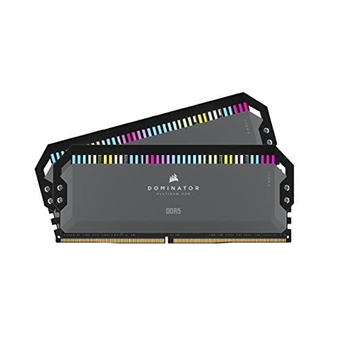 Corsair DOMINATOR PLATINUM RGB DDR5 64GB (2x32GB) DDR5 5600MHz CL40 AMD EXPO Intel XMP iCUE Kompatibler Computerspeicher - Grau (CMT64GX5M2B5600Z40K) von Corsair