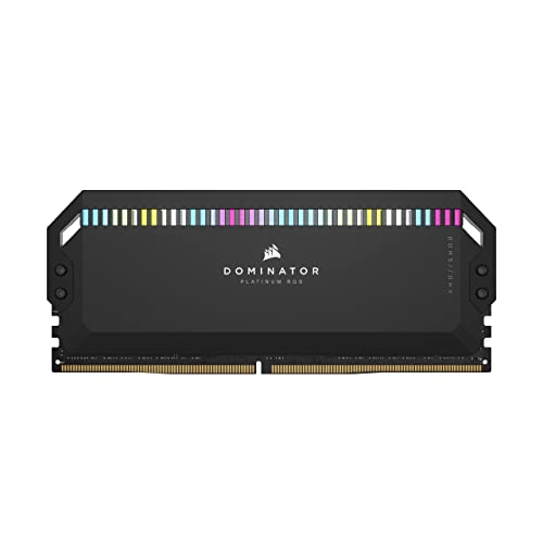 Corsair DOMINATOR PLATINUM RGB DDR5 RAM 32GB (2x16GB) 5200MHz CL40 Intel XMP iCUE Kompatibel Computer Speicher - Schwarz (CMT32GX5M2B5200C40) von Corsair