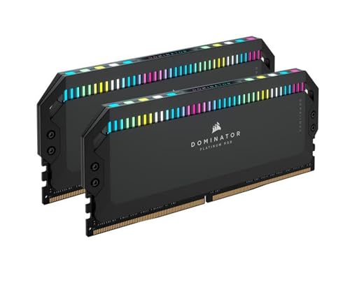 Corsair DOMINATOR PLATINUM RGB DDR5 RAM 32GB (2x16GB) 6200MHz CL36 Intel XMP iCUE Kompatibel Computer Speicher - Schwarz (CMT32GX5M2X6200C36) von Corsair