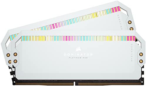 Corsair DOMINATOR PLATINUM RGB DDR5 RAM 32GB (2x16GB) 6200MHz CL36 Intel XMP iCUE Kompatibel Computer Speicher - Weiß (CMT32GX5M2X6200C36W) von Corsair