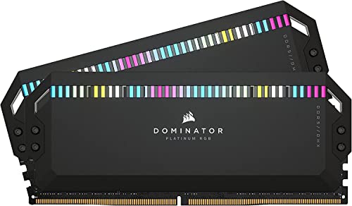 Corsair DOMINATOR PLATINUM RGB DDR5 RAM 32GB (2x16GB) 6400MHz CL32 Intel XMP iCUE Kompatibel Computer Speicher - Schwarz (CMT32GX5M2B6400C32) von Corsair