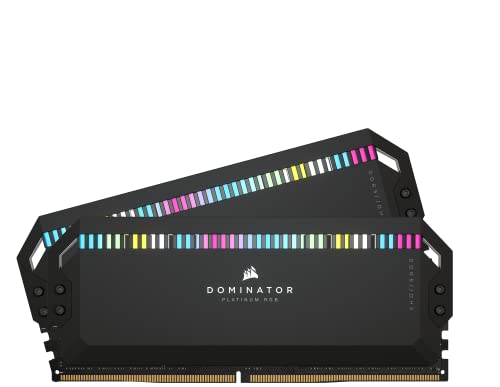 Corsair DOMINATOR PLATINUM RGB DDR5 RAM 64GB (2x32GB) 6000MHz CL40 Intel XMP iCUE Kompatibel Computer Speicher - Schwarz (CMT64GX5M2B6000C40) von Corsair