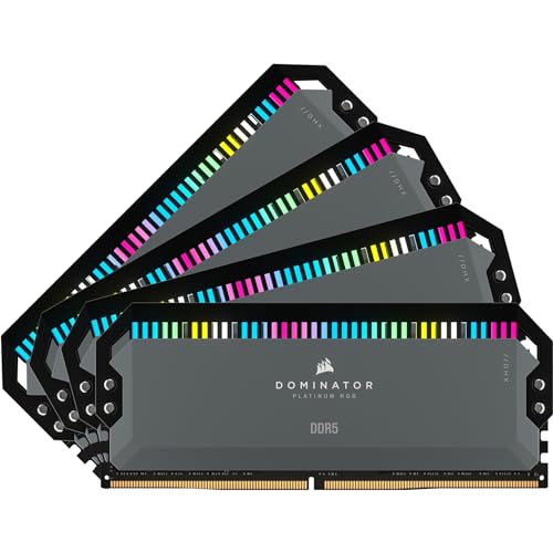 Corsair DOMINATOR PLATINUM RGB DDR5 RAM 64GB (4x16GB) 5600MHz CL36 AMD EXPO iCUE Kompatibel Computer Speicher - Grau (CMT64GX5M4B5600Z36) von Corsair