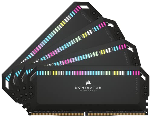 Corsair DOMINATOR PLATINUM RGB DDR5 RAM 64GB (4x16GB) 5600MHz CL36 Intel XMP iCUE Kompatibel Computer Speicher - Schwarz (CMT64GX5M4B5600C36) von Corsair