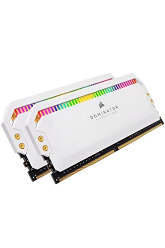 Corsair Dominator Platinum RGB 16GB (2x8GB) DDR4 3200MHz C16, RGB LED-Beleuchtung AMD Optimiert Arbeitsspeicher (Hohe Taktfrequenzen, Niedrige Latenzen, 12 Ansteuerbaren CAPELLIX RGB-LEDs) - Weiß von Corsair