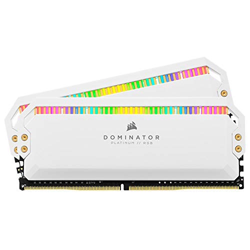 Corsair Dominator Platinum RGB 16GB (2x8GB) DDR4 3200MHz C16, RGB LED-Beleuchtung Arbeitsspeicher (Hohe Taktfrequenzen, Niedrige Latenzen, 12 Ansteuerbaren CAPELLIX RGB-LEDs) - Weiß von Corsair