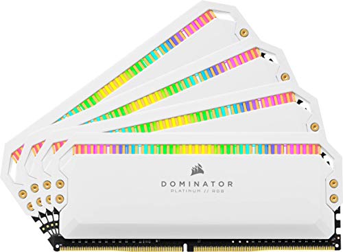 Corsair Dominator Platinum RGB 32GB (4x8GB) DDR4 3200MHz C16, RGB LED-Beleuchtung AMD Optimiert Arbeitsspeicher (Hohe Taktfrequenzen, Niedrige Latenzen, 12 Ansteuerbaren CAPELLIX RGB-LEDs) - Weiß von Corsair