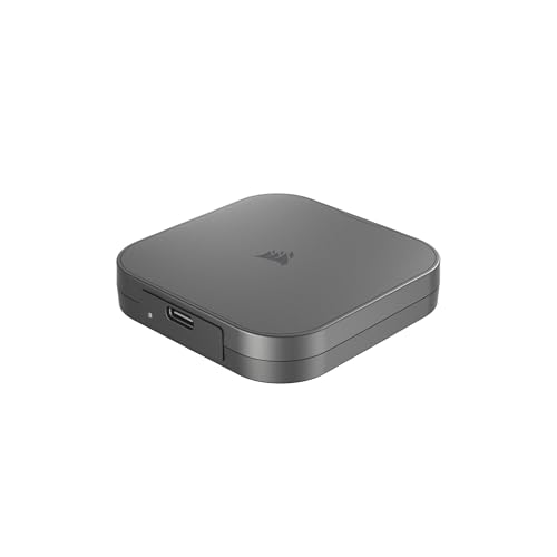 Corsair EX400U 2TB USB4 Tragbare Externe USB Type-C SSD – USB4, USB 3.2 Gen2 2x2 Anschlüsse, Bis zu 40Gbps, Plug-and-Play, MagSafe, Inklusive USB-C zu USB-C (USB4) Kabel – Windows PC, iOS Mac – Grau von Corsair